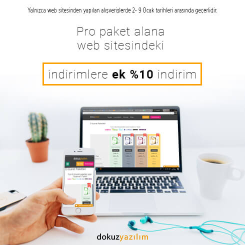 Pro paket alana web sitesindeki indirimlere ek %10
indirim